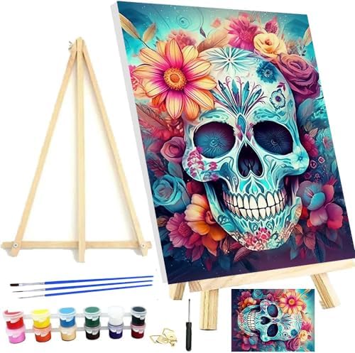 Meothan Framed Paint by Numbers Kits for Adults 12x16in with Wooden Easel by MeothanDiamondPainting