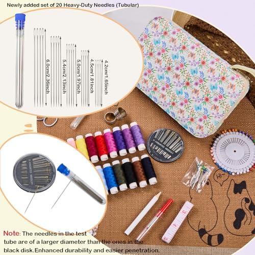 Bobode Printing Floral Travel Sewing Kit with 130 PCS Sewing Accessories - Image 2