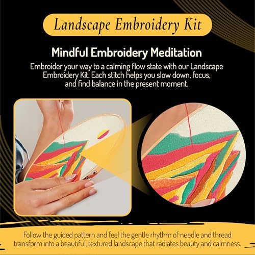 Unwynd Embroidery Kit Landscape for Adults and Beginners,Cross Stitch Craft - Image 3