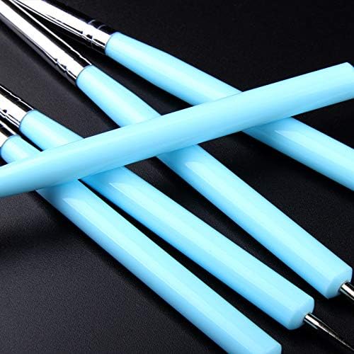 5 pcs/Set Soft Pottery Clay Tool Silicone & Stainless Steel Two Head Sculpting Polymer Modelling Shaper Art Tools Blue - Image 3