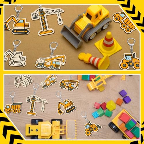 RattanView 24 Pcs Construction Craft Keychains DIY Keychain, 12 Styles - Image 5