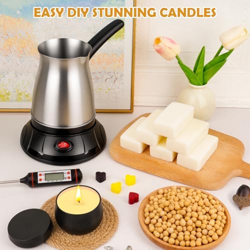 KIYTARBOO Candle Making Kit with Wax Melter, DIY Soy Candles Making Supplies for Adults and Beginners, Complete Jar Candle Kit for Starter, Perfect as Home Decoration Party Gift - Image 3