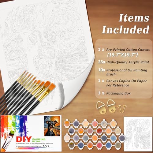 NiArt Paint by Numbers Kit for Adults Beginners, Canvas 16x20 Unframed - Image 4