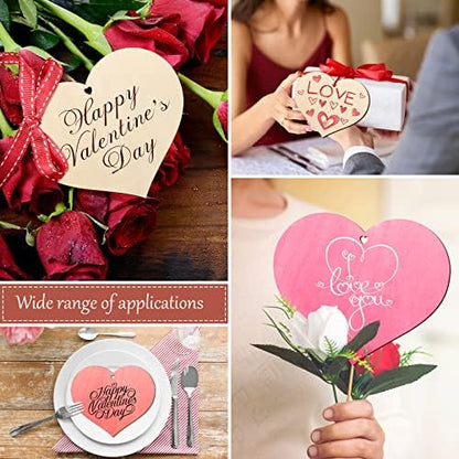 Wooden Heart Ornaments to Paint 7 Inch, Large Size Wooden DIY Blank Unfinished Heart Wood Discs Ornament for Crafts Hanging Decorations - Image 5