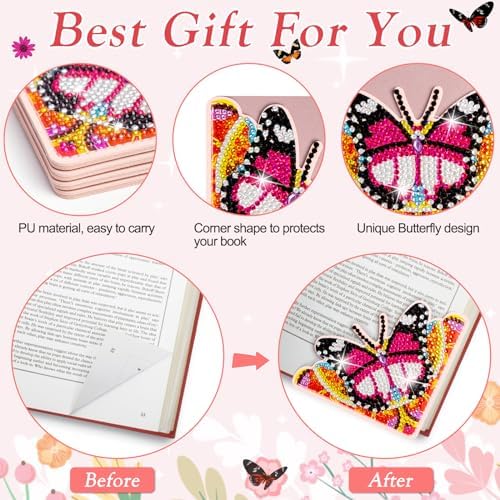 WIVICO 4Pcs Diamond Painting Bookmarks, Diamond Pearl Art Kits for Adults - Image 5
