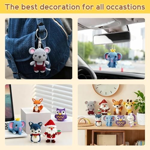 Ploomi 8Pcs Crochet Kit for Beginners, DIY Craft for Adults, Great Gift for Crochet Lovers, Crocheting Animal Kits with Step by Step Videos,Yarn,Crochet Hook,Birthday Holiday Gift - Image 5