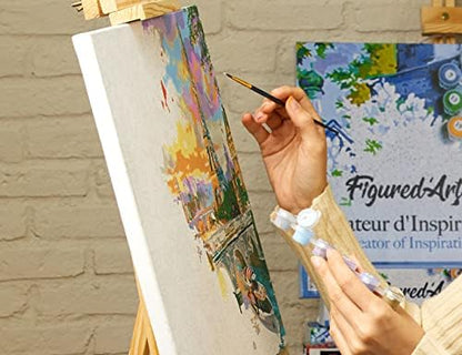 Figured'Art Paint by Numbers for Adults with Frame Turtle Design 16"x20" - Craft Art Painting DIY Kit Canvas Already Stretched on a Wooden Frame - Image 3