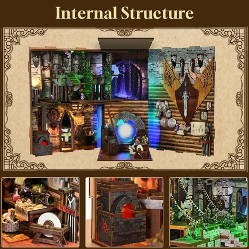 CCCDF Blade and Magic Book Nook Kit, DIY Miniature Dollhouse Kit with LED - Image 5