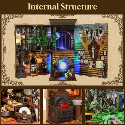 CCCDF Blade and Magic Book Nook Kit, DIY Miniature Dollhouse Kit with LED - Image 5