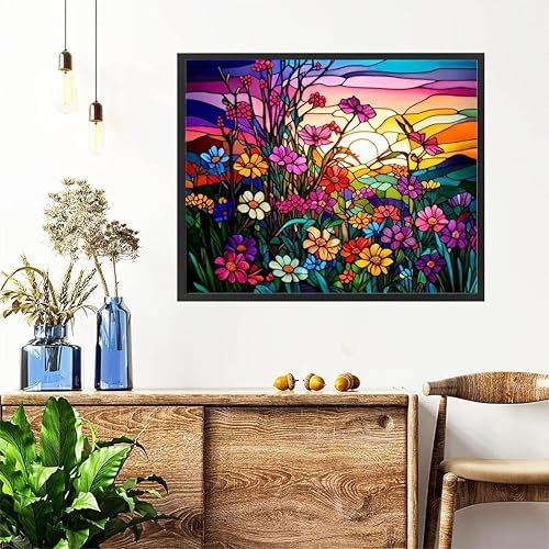 Flower Paint by Numbers for Adults with Framed Canvas - with Wooden Easel - Image 4