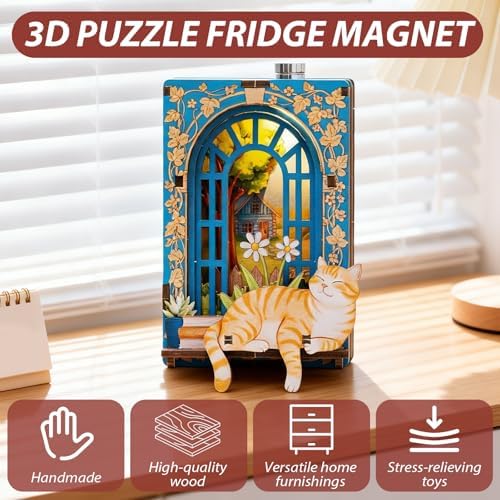 Book Nook Kit DIY Miniature House 3D Wooden Puzzle Bookshelf Decor - Image 3