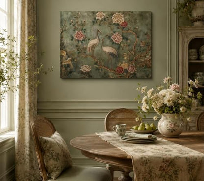 Heron Floral Paint by Numbers Kit for Adults Framed Canvas, Frameworkless - Image 4