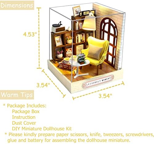 DIY Miniature Dollhouse Kit with Furniture Plus Dust Proof for Teens Adults - Image 6
