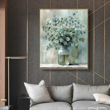 PHANTASYART Eucalyptus Flowers Paint by Numbers Kit for Adult 16x20inch - Image 3