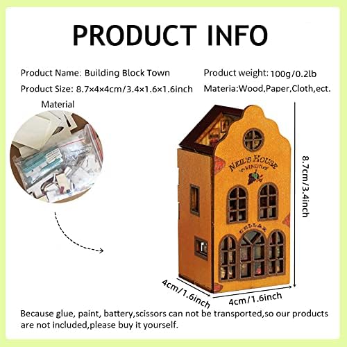 Mini 3D Wooden Doll House Craft Model with LED,DIY Miniature and Furniture Dollhouse Kit,Creative Room Idea for Valentine's Day Birthday Gift (Neil's Workshop) - Image 7