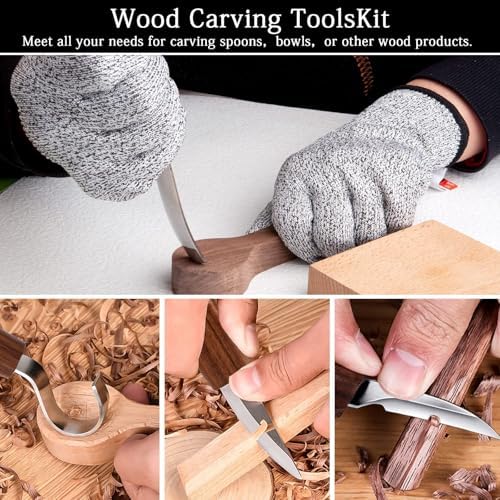 Wood Carving Kit,23pcs Wood Carving Tools with 4 Wood Carving Knives 6 Detail Knives 6 Basswood Blocks,Square Handle Design Whittling Kit DIY Hobbies for Beginners Adults Kids Hobby(NewSet2) - Image 6