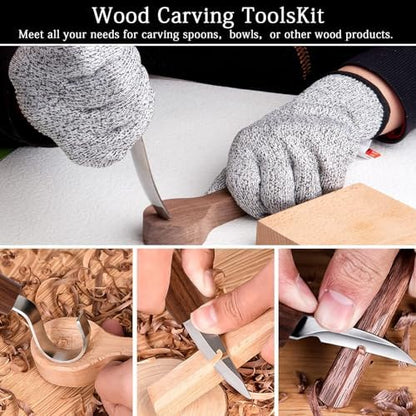 Wood Carving Kit,23pcs Wood Carving Tools with 4 Wood Carving Knives 6 Detail Knives 6 Basswood Blocks,Square Handle Design Whittling Kit DIY Hobbies for Beginners Adults Kids Hobby(NewSet2) - Image 6