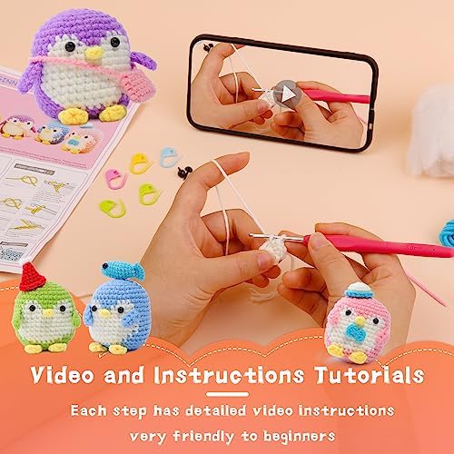 IMZAY 4 Pack Crochet Kit for Beginners Crochet Kits Crochet Animals Kit - Image 4