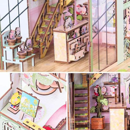 Insgen Miniature Florist Dollhouse DIY Flower Shop Booknook Building Set - Image 4