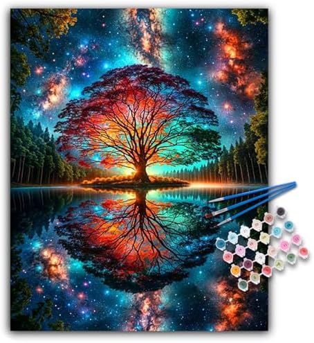 Paint by Numbers Kit for Adults, Tree of Life Acrylic Canvas Painting Set by Offito