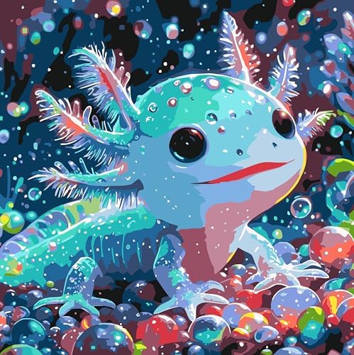 DOTSTART Paint by Numbers Kit for Adults,Glittering Axolotl Paint by Number for Adults,Acrylic Adults' Paint-by-Number Kits, Easy Paint by Number Adult Canvas for Home Wall Art Decor, 15.8 X 15.8 inch by Unknown
