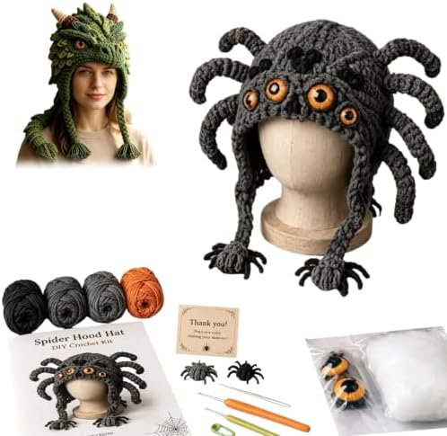 Fantasy Hood Hat DIY Crochet Kit Series for Beginners (Spider) by Unknown