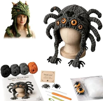 Fantasy Hood Hat DIY Crochet Kit Series for Beginners (Spider) by Unknown