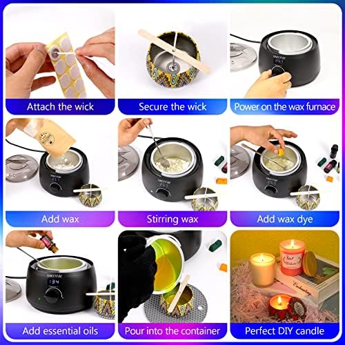 SAEUYVB Candle Making Kit,Soy Candle Making Kit for Adult with Melting Pot - Image 6