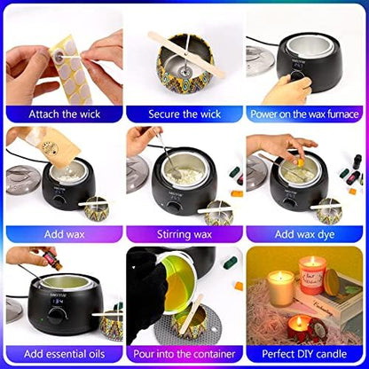 SAEUYVB Candle Making Kit,Soy Candle Making Kit for Adult with Melting Pot - Image 6