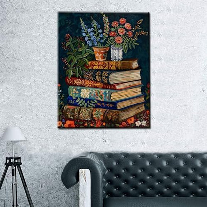 Soft Hues Bohemia Paint by Numbers Kits for Adult Paint by Numbers Flower and Green Leaves Painting Kits on Canvas with Brushes and Acrylic Pigment for Home Wall DIY Framed 16x20 Inch - Image 4