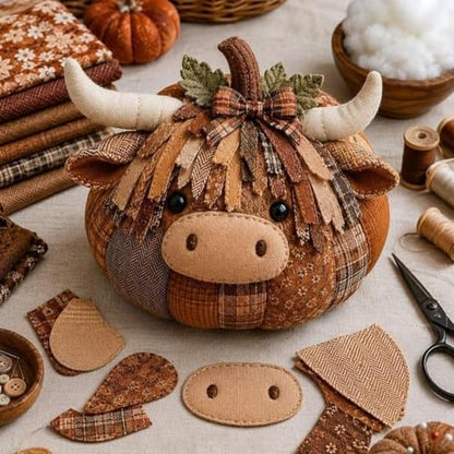 DIY Animal Pumpkin Sewing Kit - Autumn Fabric Animal Pumpkin Craft Set for Adults Beginners - Thanksgiving Handmade Fall Patchwork Craft Kit for Holiday Decor - Image 7