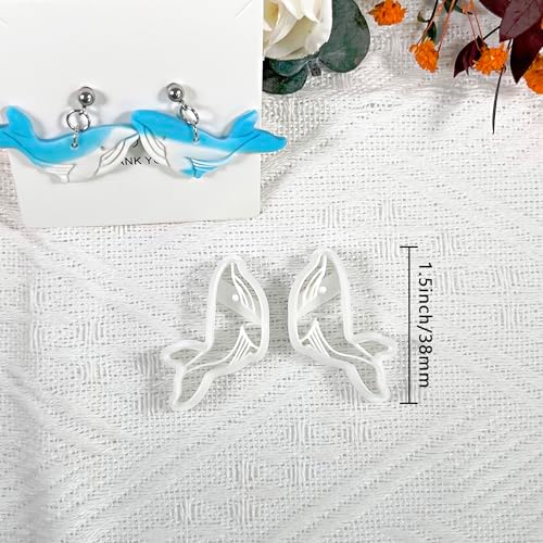 Xaekicr Whale Polymer Clay Cutters for Earrings – Ocean Animal Clay Cutters, DIY Polymer Clay Molds for Jewelry Making, Clay Tools Set for Handmade Crafts - Image 3
