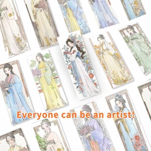 COIPLAY Watercolor Craft Kit, Paint Set, 648 Color Blocks, 52 Coloring Bookmarks, Dynasty Girls Theme, Travel Gift for Kids & Adults - Image 4