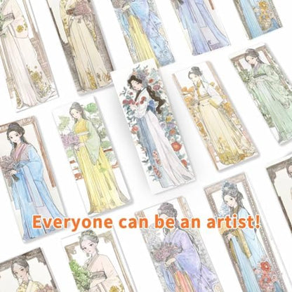 COIPLAY Watercolor Craft Kit, Paint Set, 648 Color Blocks, 52 Coloring Bookmarks, Dynasty Girls Theme, Travel Gift for Kids & Adults - Image 4