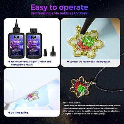VIDA ROSA 200g UV Resin Kit with Upgraded UV Light 24W,Silicone Stir Rod, Measuring Cup and Silicone Pad-Ultraviolet Epoxy Resin Hard,UV Resin Starter Jewelry Making Kit for Craft Beginner - Image 6