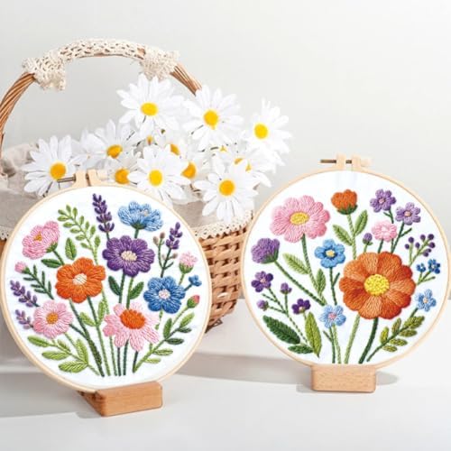 ORIGACH 4 Pack Easy Flower Embroidery Kit for Beginners - Image 4