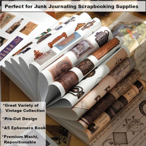 Vintage Ephemera Book, 50 Sheets A5 Stickers & Collage Papers - Image 5