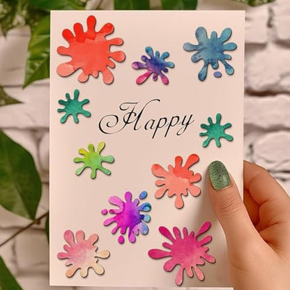 Lapoo Tool Metal Cutting Die for Scrapbooking - Durable, Cut Stencils for DIY Scrapbook Photo Album Decorative Paper Card, Card Making Supplies, Embossing (Colorful Splatter Painting 6.8 x 3.9 in) - Image 4