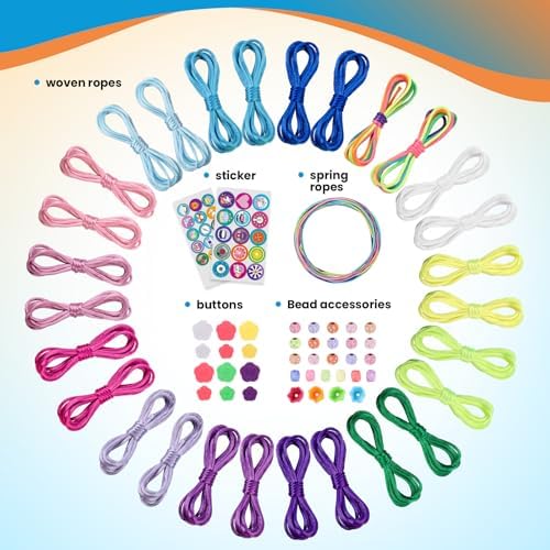 DDAI Friendship Bracelet Refill Pack for Kids 6+ – Bracelet Making Refill Supplies with Extra Cords, Charms & Stickers, DIY Arts and Craft Accessories - Image 4