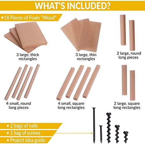 Arts and Craft Kit for Kids Extra Foam Wood Kit with 18 Pieces of Craft Foam Wood | Kids Tool Set | Building Toys Educational | Learning Toys | STEAM STEM Toys for Boys and Girls - Image 2