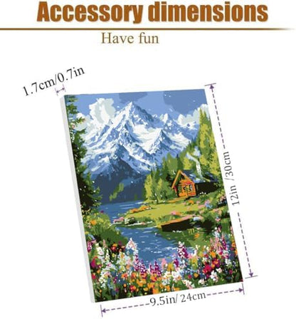 VIGEGU 3 Pack Mountain Paint by Numbers Kit for Adults Beginner with Framed - Image 4