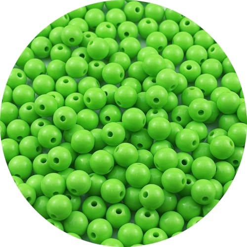 200pcs Acrylic Round Beads for Crafts 10mm Resin Candy Color Spacer Beads with Hole for Jewelry Making Sewing Crafts Decoration Necklaces Bracelets Earrings Supplies(Green) by Unknown
