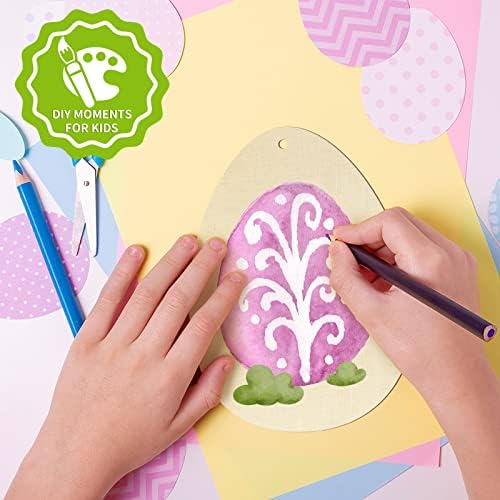 Large Size 7" Wooden Easter Ornaments to Paint, Egg Wooden DIY Blank Unfinished Round Wood Discs Ornament for Crafts Hanging Decorations(10PCS) - Image 2