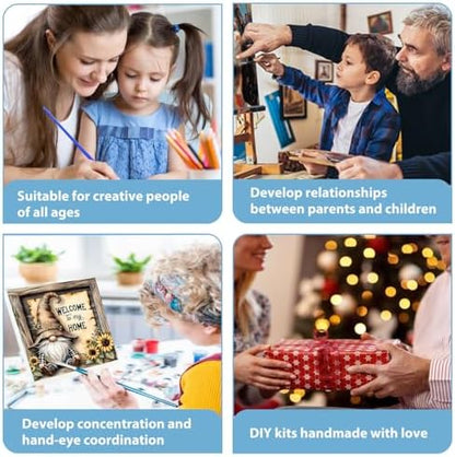 Gnome Paint by Numbers Kit for Adults Beginner, Paint by Numbers 10x10 Inch - Image 7