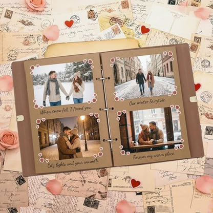 Vienrose Photo Album Scrapbook Kit, 9x6.5 Inch, 100 Pages, Dark Brown - Image 2