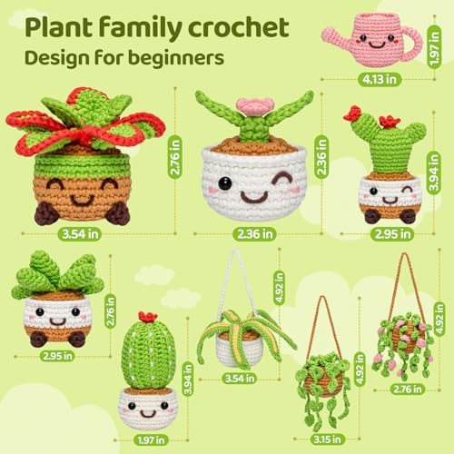 Mewaii Crochet Kit for Beginners, 9 Pack Plant Kit Craft Set - Image 2