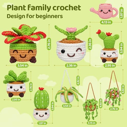 Mewaii Crochet Kit for Beginners, 9 Pack Plant Kit Craft Set - Image 2