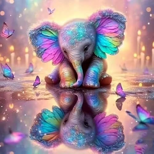 Elephant Stamped Cross Stitch Kits for Adults Beginner Embroidery Crafts by TaeYsck