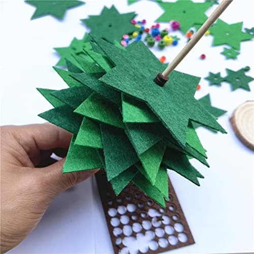 Inf-way Felt Christmas Tree DIY Craft Kit, Handmade Mini Christmas Tree Decoration Set Festive DIY Craft Supplies with Felt Sheets & Ornaments for Holiday Decor(2pack) - Image 4