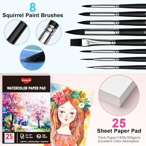 Smallbudi All in One Watercolor Paint Set 168 Colors with Portable Box - Image 5